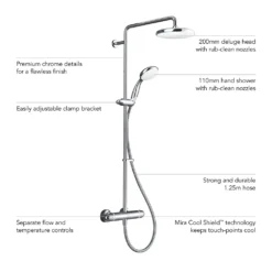 Mira Coda Pro ERD Thermostatic Bar Shower Mixer - Chrome -Victorian Plumbing Shop 1.1836.006 d1nnn