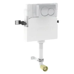 Geberit Alpha Concealed Cistern 12cm With Alpha01 Round Flush Plate Chrome