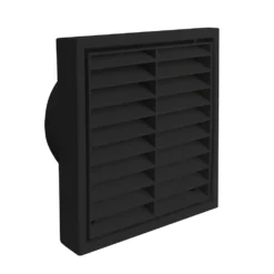 Manrose 100mm Fixed Louvre Grille - Black