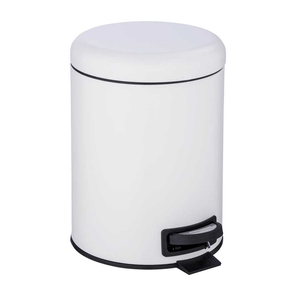 Wenko Leman 5 Litre Pedal Bin - White 1 Wenko Leman 5 Litre Pedal Bin - White