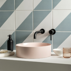 Arezzo Round Matt Black Wall Mounted (2TH) Basin Mixer Tap