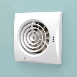 Hib. Hush Wall Mounted Bathroom Fan With Timer & Humidity Sensor - White
