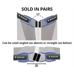 Clear Magnetic Seal For Quadrant Shower Door 4-6mm Glass (Pair) -Victorian Plumbing Shop 6a004 clr d2