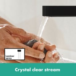 Hansgrohe Finoris Single Lever Basin Mixer 110 With Push-Open Waste - Matt Black -Victorian Plumbing Shop 76023670 2