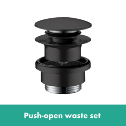 Hansgrohe Finoris Single Lever Basin Mixer 110 With Push-Open Waste - Matt Black -Victorian Plumbing Shop 76023670 5