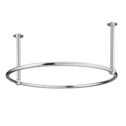 Chatsworth Traditional 850mm Chrome Double Support Circular Shower Curtain Rail -Victorian Plumbing Shop ab4001 detail1