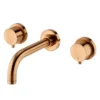 Arezzo Round Brushed Bronze Wall Mounted (3TH) Bath Filler Tap -Victorian Plumbing Shop abrzr3thw l