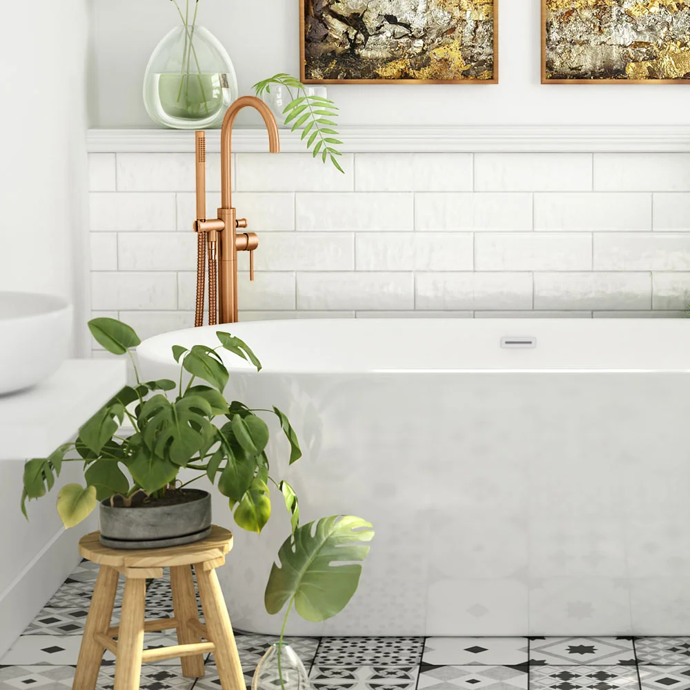 Arezzo Brushed Bronze Freestanding Bath Tap With Shower Mixer 2 Arezzo Brushed Bronze Freestanding Bath Tap With Shower Mixer - Image 2