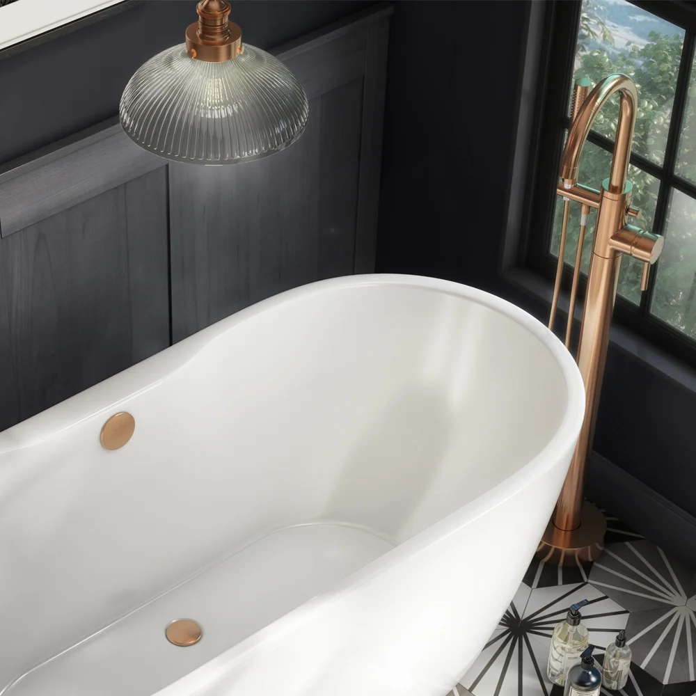 Arezzo Brushed Bronze Freestanding Bath Tap With Shower Mixer 3 Arezzo Brushed Bronze Freestanding Bath Tap With Shower Mixer - Image 3