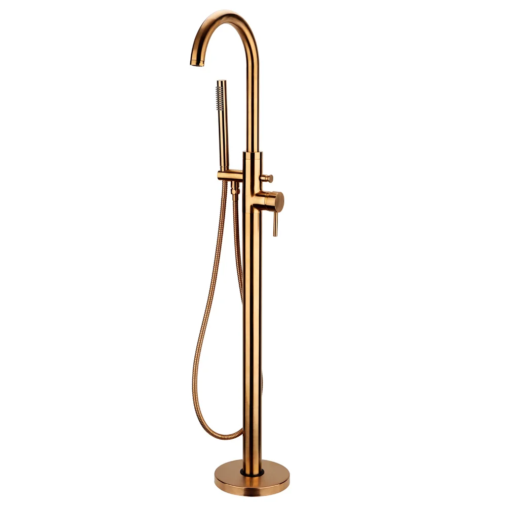 Arezzo Brushed Bronze Freestanding Bath Tap With Shower Mixer 4 Arezzo Brushed Bronze Freestanding Bath Tap With Shower Mixer - Image 4
