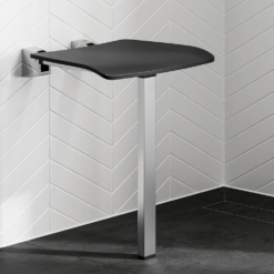 Hib. Dark Grey Shower Seat With Support Leg -Victorian Plumbing Shop acssdag01 1