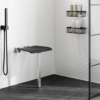 Hib. Dark Grey Shower Seat With Support Leg -Victorian Plumbing Shop acssdag01 2