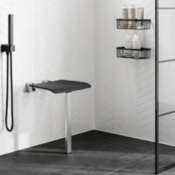 Hib. Dark Grey Shower Seat With Support Leg