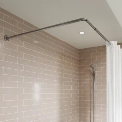 Croydex L Shaped Telescopic Shower Cubicle Rod - Chrome -Victorian Plumbing Shop ad103000 l1
