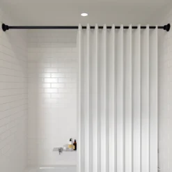 Croydex Stick N Lock Premium Telescopic Rod - Matt Black -Victorian Plumbing Shop ad230021 d1a