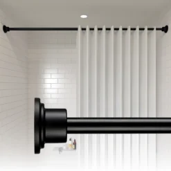 Croydex Stick N Lock Premium Telescopic Rod - Matt Black -Victorian Plumbing Shop ad230021 l2