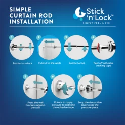 Croydex Stick N Lock Premium Telescopic Rod - Chrome -Victorian Plumbing Shop ad230041 d2a