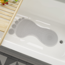 Croydex Grey Big Foot Rubber Bath Mat 350 X 760mm