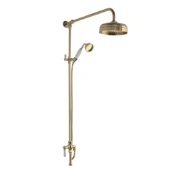 Hudson Reed Victorian Grand Rigid Riser Kit With Diverter - Brushed Brass