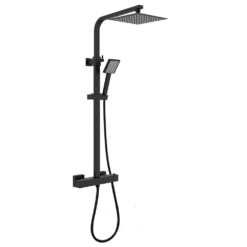 Arezzo Modern Square Thermostatic Shower - Matt Black -Victorian Plumbing Shop arz002 detail01a