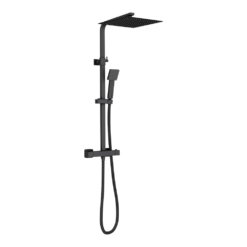 Arezzo Modern Square Thermostatic Shower (300 X 300mm Head - Matt Black)