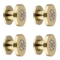 Arezzo Brushed Brass Body Jet - 4 X Slim Round Jets -Victorian Plumbing Shop arz4jbb l3