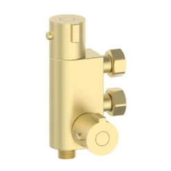 Arezzo Round Thermostatic Douche Bar Valve Brushed Brass -Victorian Plumbing Shop arzdbvbb l