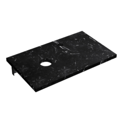 Arezzo Marble Floating Basin Shelf (Black Carrara - 500mm Wide) -Victorian Plumbing Shop arzmwtblk5 lrg2