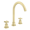 Arezzo Art Deco Crosshead Deck Mounted (3TH) Basin Mixer Tap - Brushed Brass -Victorian Plumbing Shop arzxaddm3bmbb l2