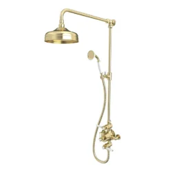The Bath Co. Aylesford Vintage Brushed Brass Exposed Dual Function Shower System 8 The Bath Co. Aylesford Vintage Brushed Brass Exposed Dual Function Shower System -Victorian Plumbing Shop ayle040 l8