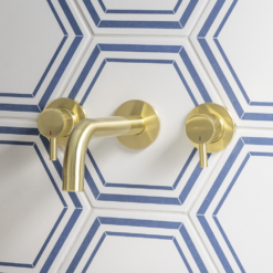 Arezzo Fluted Round Brushed Brass Wall Mounted (3TH) Bath Filler Tap -Victorian Plumbing Shop az1wtbbf lrg1