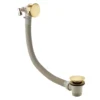 Arezzo Brushed Brass Round Slimline Freeflow Bath Filler Waste And Overflow -Victorian Plumbing Shop az243bbl