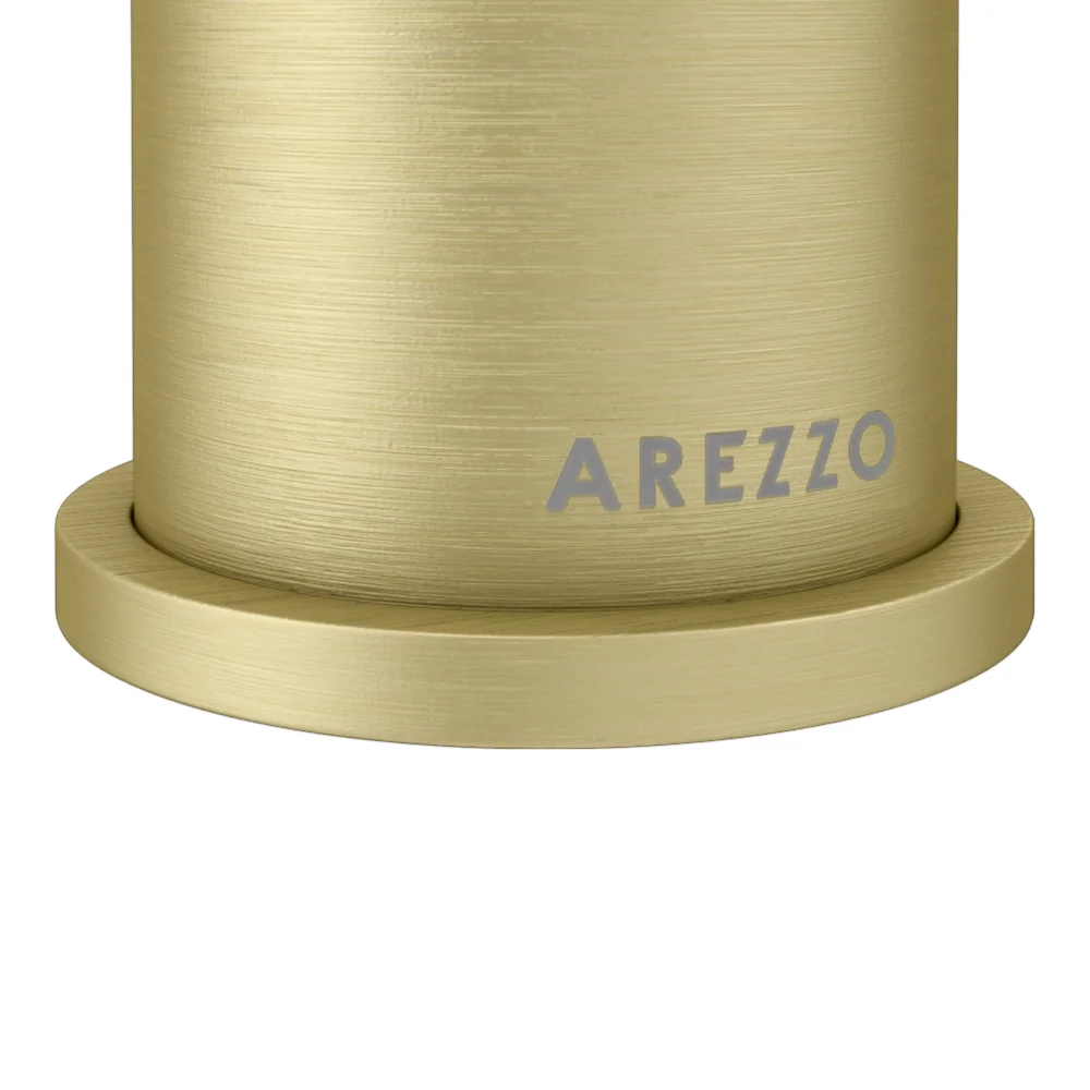 Arezzo Fluted Round Brushed Brass Basin Mono Mixer 2 Arezzo Fluted Round Brushed Brass Basin Mono Mixer - Image 2
