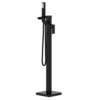 Arezzo Matt Black Waterfall Floor Mounted Freestanding Bath Shower Mixer -Victorian Plumbing Shop az35blkwf l