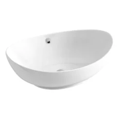 Arezzo Stone Resin Floating Basin Shelf Incl. Oval Basin - 600mm Wide -Victorian Plumbing Shop az6mwslfb1 d2
