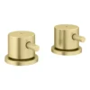 Arezzo Brushed Brass Deck Bath Side Valves With Freeflow Bath Filler -Victorian Plumbing Shop azbb sv pack d1a