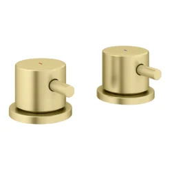 Arezzo Brushed Brass Deck Bath Side Valves With Freeflow Bath Filler