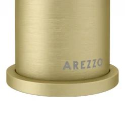 Arezzo Round Brushed Brass High Rise Mono Basin Mixer Tap -Victorian Plumbing Shop azbbhrt d7