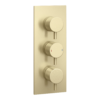 Arezzo Round Triple Concealed Thermostatic Shower Valve With Diverter - Brushed Brass -Victorian Plumbing Shop azbbr38 l