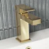 Arezzo Square Brushed Brass Mono Basin Mixer Tap -Victorian Plumbing Shop azbbsqtlrg01