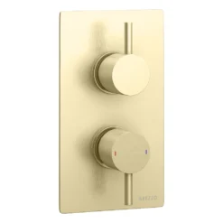 Arezzo Brushed Brass Round Shower Package With Concealed Valve + Head -Victorian Plumbing Shop azbbsv d1ab