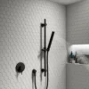Arezzo Matt Black Round Concealed Manual Shower Valve -Victorian Plumbing Shop azbkmsv d2