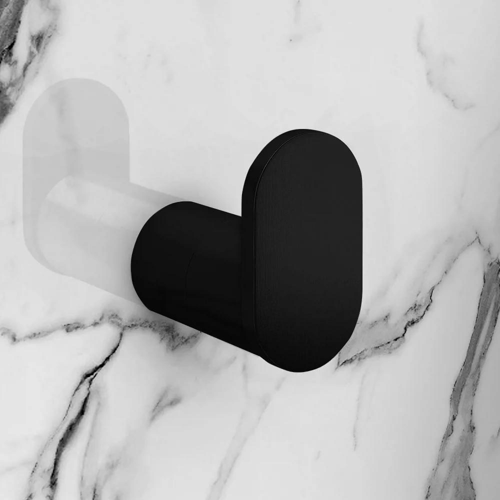 Arezzo Matt Black Robe Hook 1 Arezzo Matt Black Robe Hook
