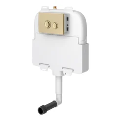 Arezzo Compact Concealed Cistern With Gold Flush Plate - Round Buttons -Victorian Plumbing Shop azccgld l2