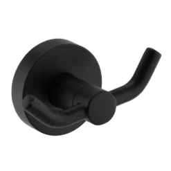 Arezzo Matt Black Round Double Robe Hook