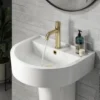 Arezzo Brushed Brass Industrial Style 1-Touch Basin Tap -Victorian Plumbing Shop azis1tbb n d5