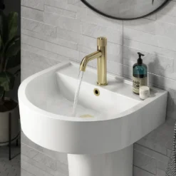 Arezzo Brushed Brass Industrial Style 1-Touch Basin Tap