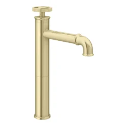 Arezzo Brushed Brass Industrial Style High Rise Basin Mixer -Victorian Plumbing Shop azisbb01td3