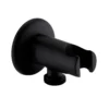 Arezzo Round Wall Elbow & Shower Handset Holder - Matt Black -Victorian Plumbing Shop azmbhsrd l