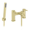 Arezzo Round Brushed Brass Bath Shower Mixer Tap With Shower Kit -Victorian Plumbing Shop azrbsmbb l1a